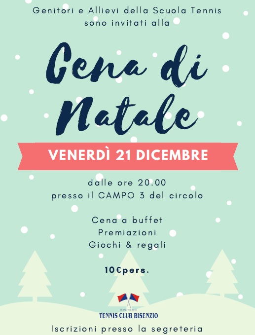 Cena X Natale.Cena Di Natale Scuola Tennis Sat Venerdi 21 Dicembre